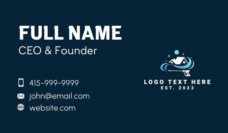 Home Pressure Cleaning Business Card