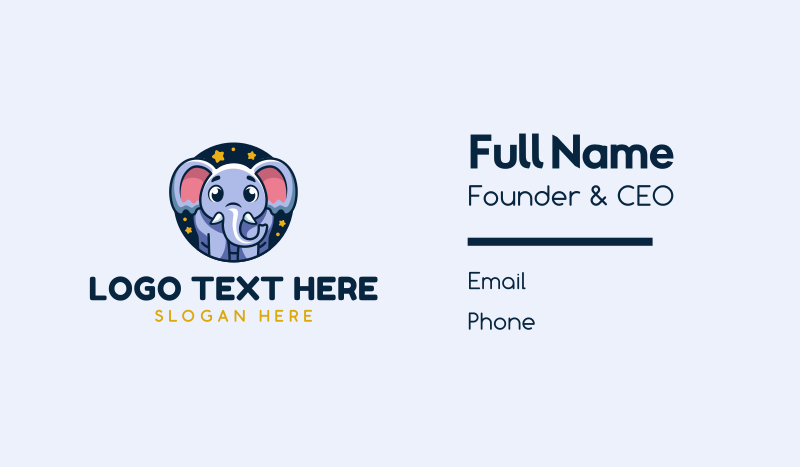Cute Baby Elephant Business Card