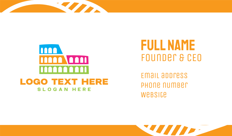 Colorful Coliseum Business Card