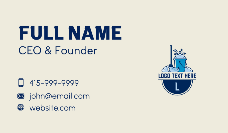 Janitorial Cleaning Sanitation Business Card